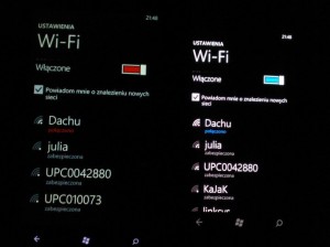 Sygnał WiFi - HTC HD7, Nokia Lumia 800